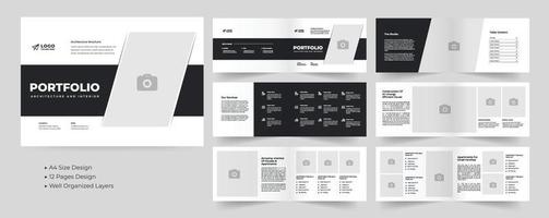 Landscape Portfolio Layout Template vector