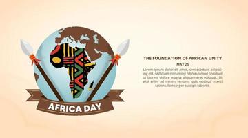 Africa Day background with Africa map and pattern vector