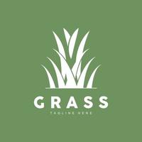 Green Grass Logo Design, Farm Landscape Illustration, Natural Scenery Vector