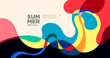 Vector colorful fluid abstract background for summer banner