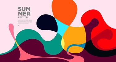 Vector colorful fluid abstract background for summer banner