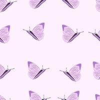 seamless pattern with pink butterflies vector