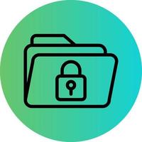 Folder Locked Vector Icon Design