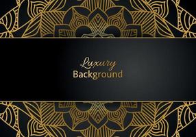 luxury ornamental mandala design background in gold color vector