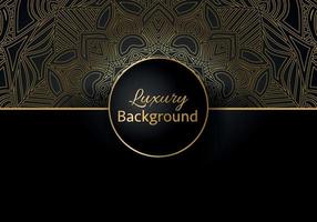 luxury ornamental mandala design background in gold color vector