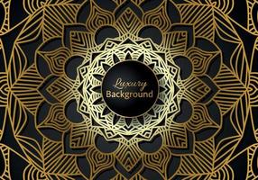 luxury ornamental mandala design background in gold color vector