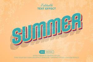 Summer text effect vintage style. Editable text effect. vector