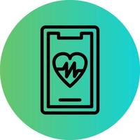 Mobile Heart Rate Vector Icon Design