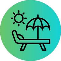 Sun Bed Vector Icon Design