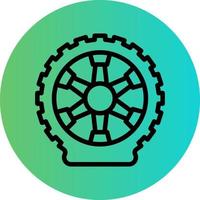 Flat Tire Vector Icon Design