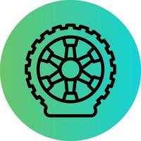 Flat Tire Vector Icon Design