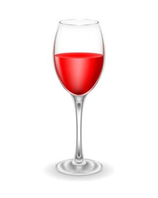 transparent glass for wine and low alcohol drinks vector illustration