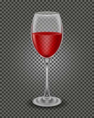 transparent glass for wine and low alcohol drinks vector illustration
