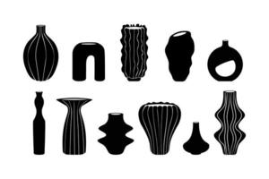 Vector set of vases trendy shape