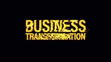 Business Transfomation glitch text effect cimematic title video