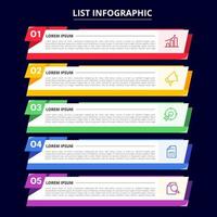 infografía lista modelo vector