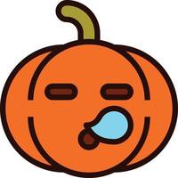 emoji pumpkin halloween sleep vector