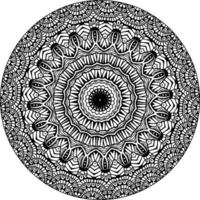 Simple circular pattern in form of mandala for Henna, Mehndi, Tattoo, Decoration. Decorative ornament in ethnic oriental style. Coloring book page. Circle Vector Clipart Floral Flower Oriental Pattern