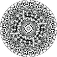 Simple circular pattern in form of mandala for Henna, Mehndi, Tattoo, Decoration. Decorative ornament in ethnic oriental style. Coloring book page. Circle Vector Clipart Floral Flower Oriental Pattern