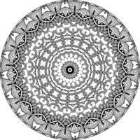 Easy circular pattern in form of mandala for Henna, Mehndi, Tattoo, Decoration. Decorative ornament in ethnic oriental style. Coloring book page for kids. Vintage decorative elements vector