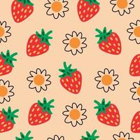 strawberry pattern, pattern for wrapping, fabric, kids vector