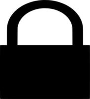 Vector silhouette of padlock on white background