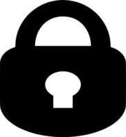 Vector silhouette of padlock on white background