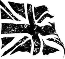 Vector silhouette of uk flag on white background