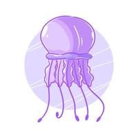 Hand drawn jellyfish cartoon clipart vector
