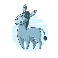 Hand drawn donkey cartoon clipart vector