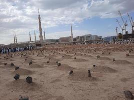 Medina, Saudi Arabia, April 2023 - Interior view of Jannat al-Baqi historical cemetery of Madinah. This cemetery is located near Masjid al-Nabawi in Madinah. photo