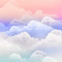 Colorful sky background with clouds in pastel colors photo