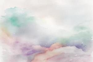 Hand painted watercolor sky cloud background with a pastel colored vector