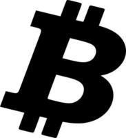 Vector silhouette of bitcoin on white background