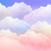 Colorful sky background with clouds in pastel colors photo