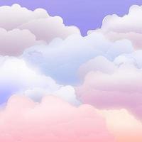 Colorful sky background with clouds in pastel colors photo