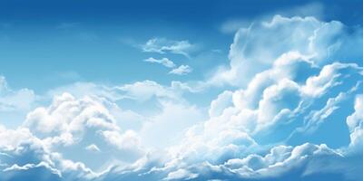 Blue sky with cloud background, Cloudy sky for summer time. photo