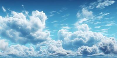 Blue sky with cloud background, Cloudy sky for summer time. photo