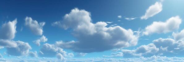 Blue sky with cloud background, Cloudy sky for summer time. photo