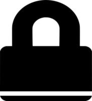 Vector silhouette of padlock on white background