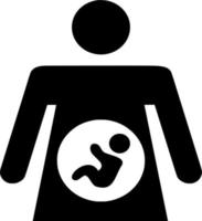 Vector silhouette of pregnant on white background