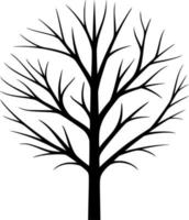 vector silueta de árbol en blanco antecedentes