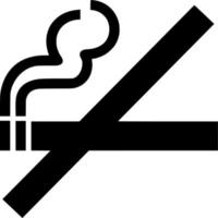 Vector silhouette of no smoking on white background