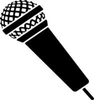 Vector silhouette of mic on white background