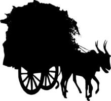 Vector silhouette of transport cart on white background