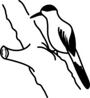 Vector silhouette of Bird on white background