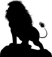 Vector silhouette of lion on white background