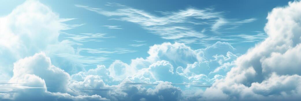 Blue sky with cloud background, Cloudy sky for summer time. photo