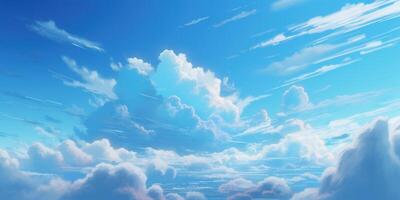 Blue sky with cloud background, Cloudy sky for summer time. photo