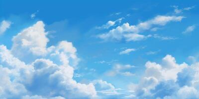 Blue sky with cloud background, Cloudy sky for summer time. photo
